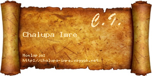 Chalupa Imre névjegykártya